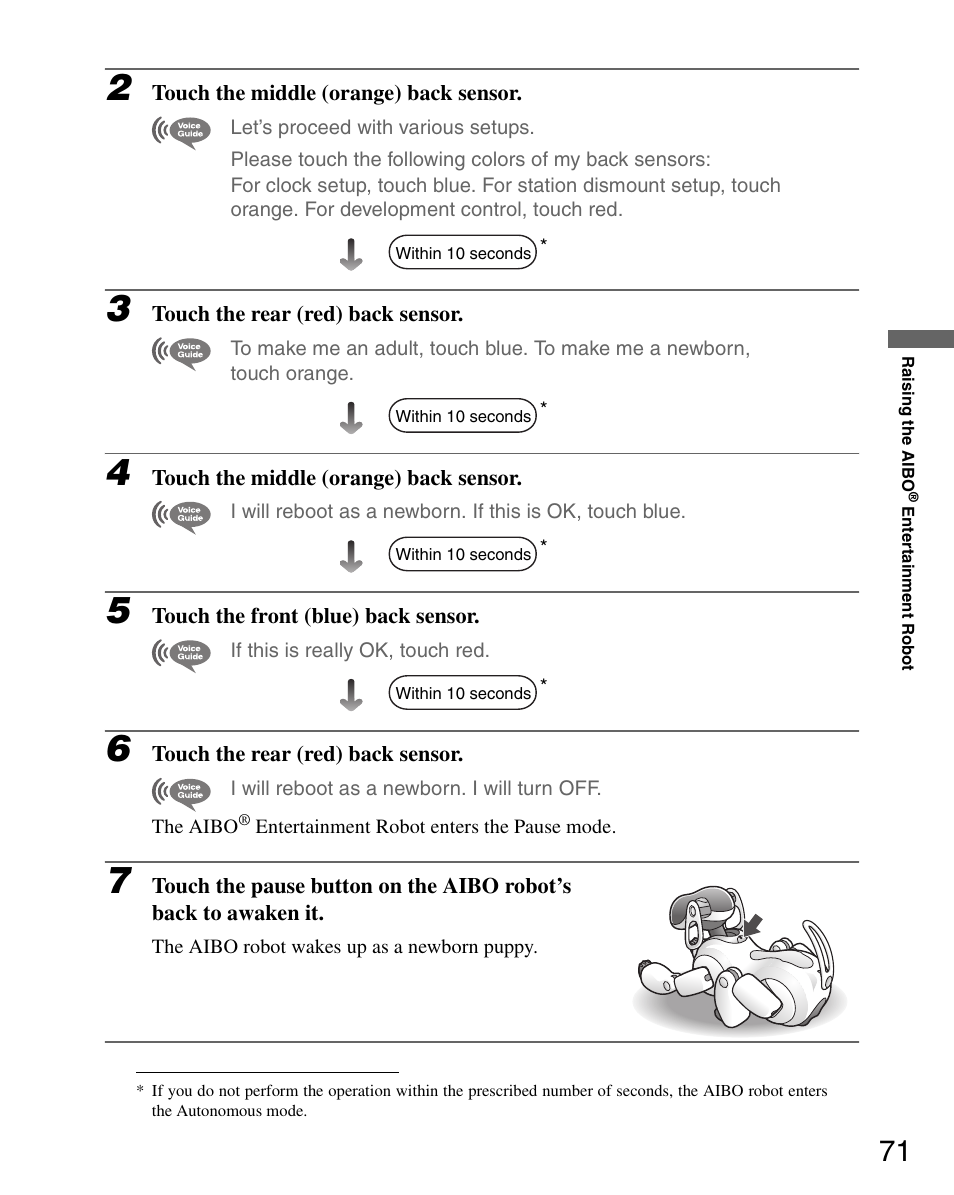 Sony ERS-7 User Manual | Page 71 / 120