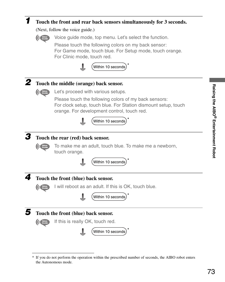 Sony ERS-7 User Manual | Page 73 / 120