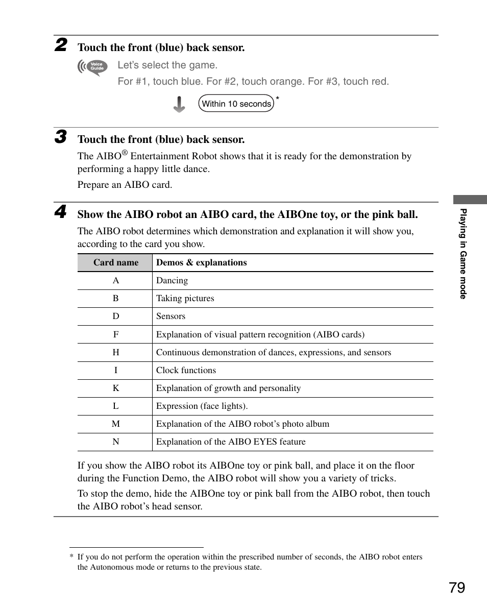 Sony ERS-7 User Manual | Page 79 / 120