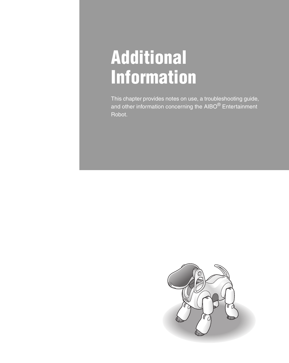 Additional information | Sony ERS-7 User Manual | Page 91 / 120