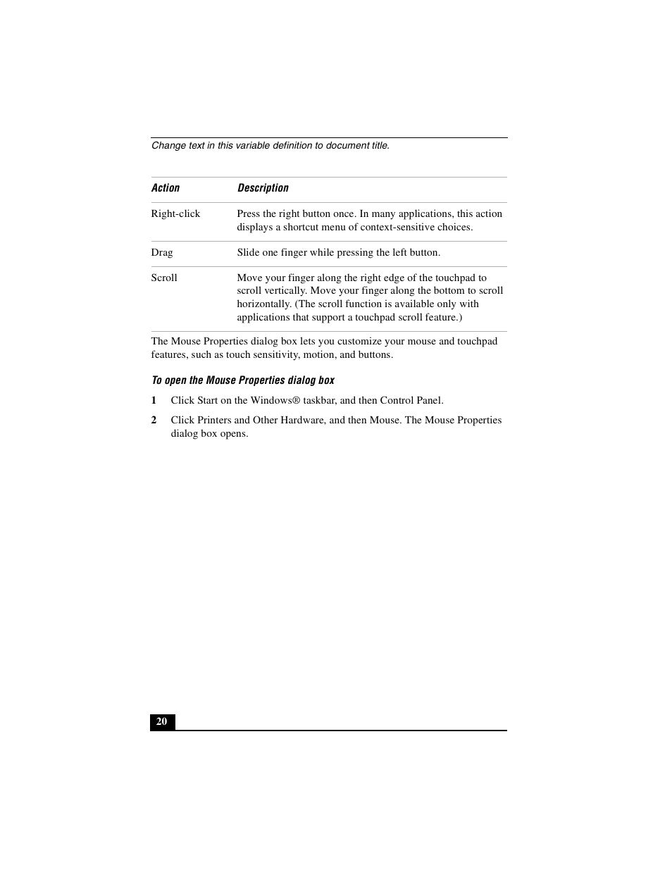 Sony PCG-GRX510P User Manual | Page 20 / 160