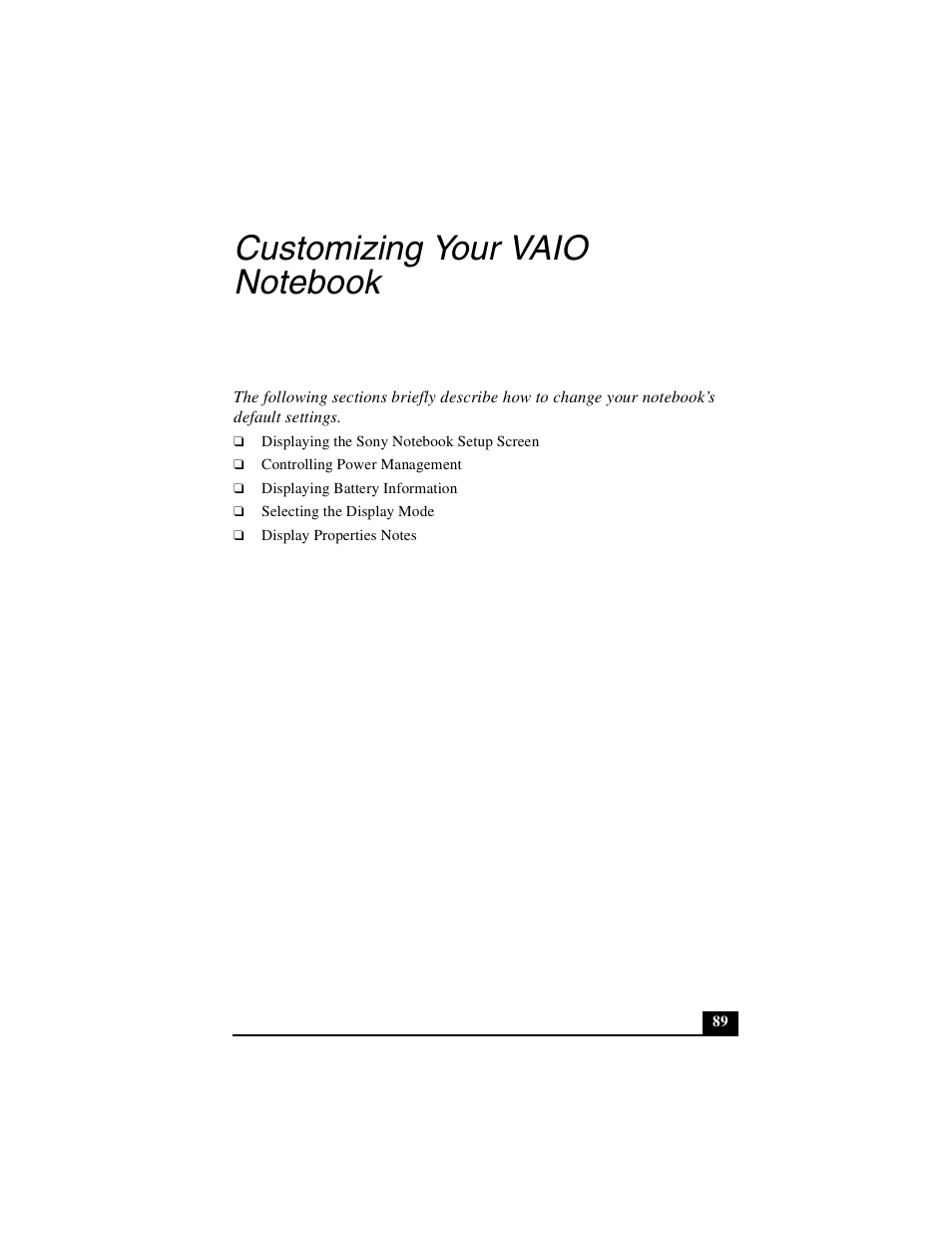 Customizing your vaio notebook | Sony PCG-GRX510P User Manual | Page 89 / 160