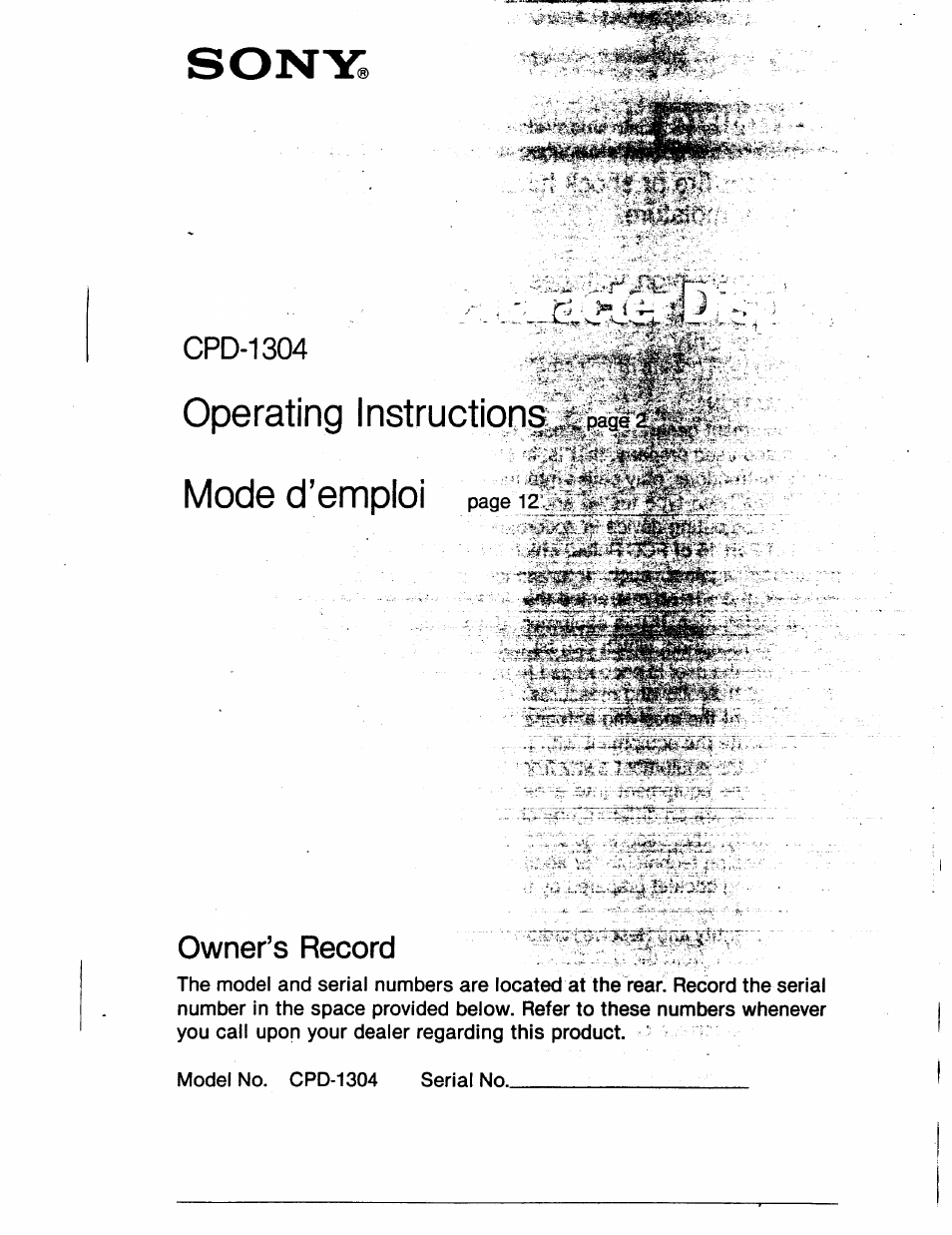 Sony CPD-1304C User Manual | 6 pages