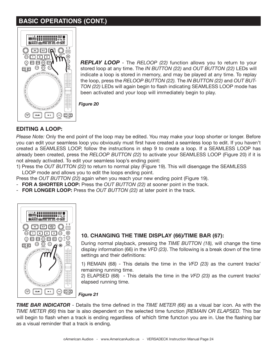Basic operations (cont.) | American Audio Versadeck User Manual | Page 24 / 48