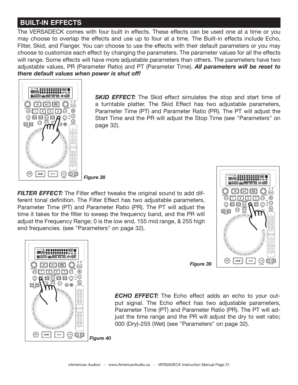 Built-in effects | American Audio Versadeck User Manual | Page 31 / 48