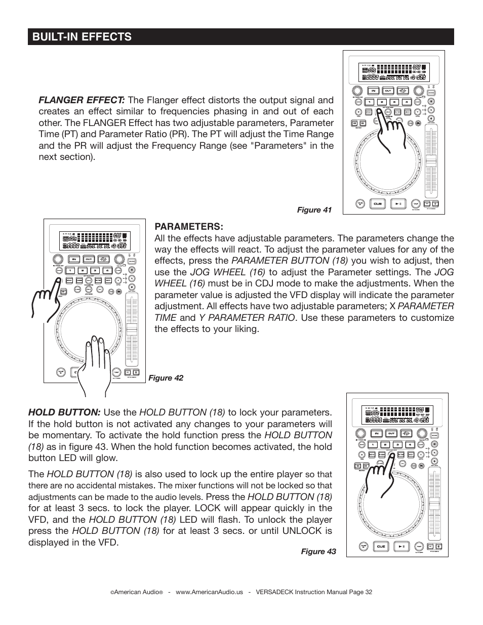 Built-in effects | American Audio Versadeck User Manual | Page 32 / 48