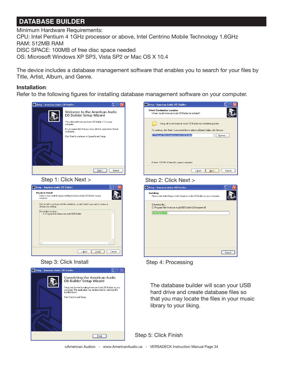 Database builder | American Audio Versadeck User Manual | Page 34 / 48