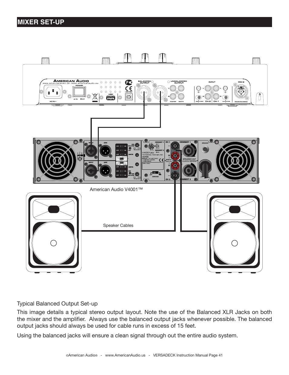 Mixer set-up | American Audio Versadeck User Manual | Page 41 / 48