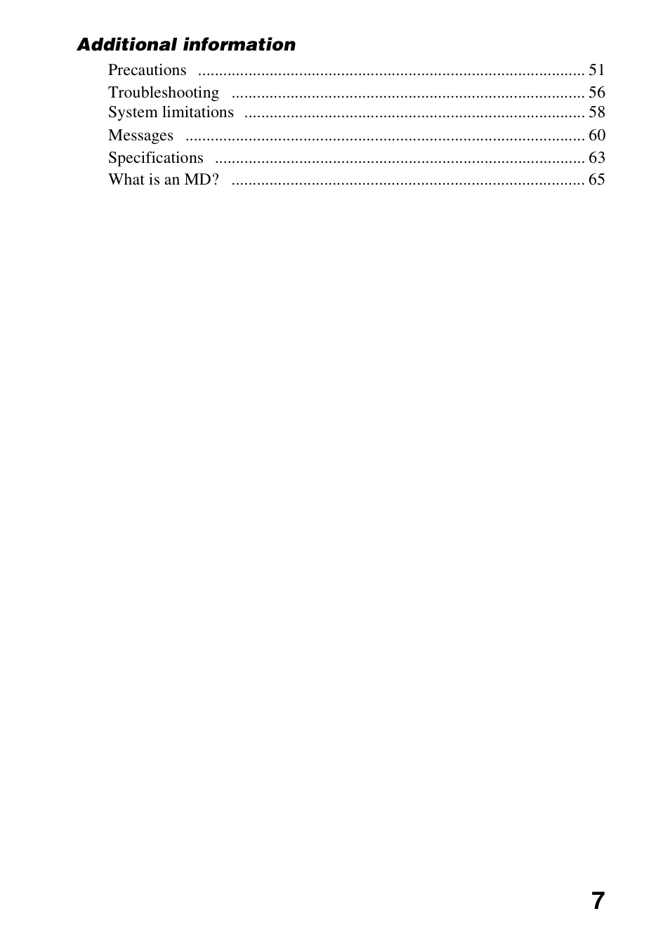 Sony MZ-R700 User Manual | Page 7 / 68