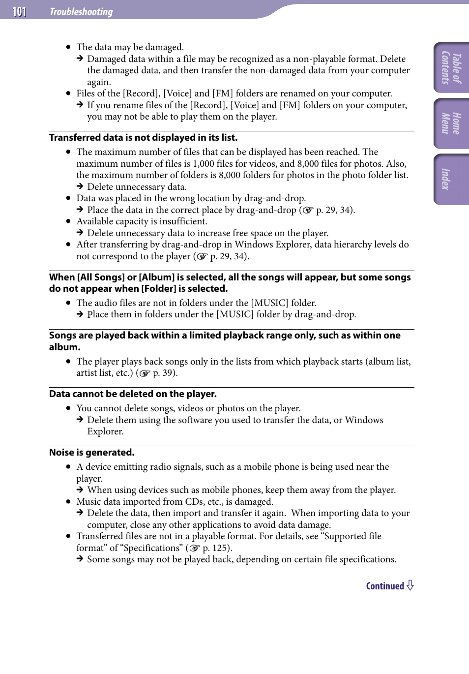 Sony NWZ-S544 User Manual | Page 101 / 134