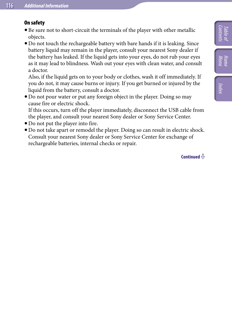 Sony NWZ-S544 User Manual | Page 116 / 134