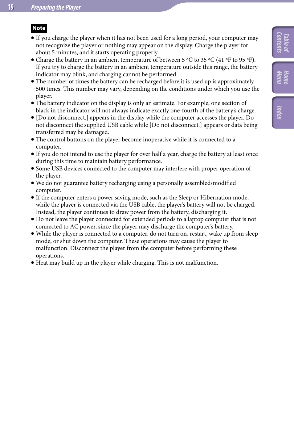 Sony NWZ-S544 User Manual | Page 19 / 134