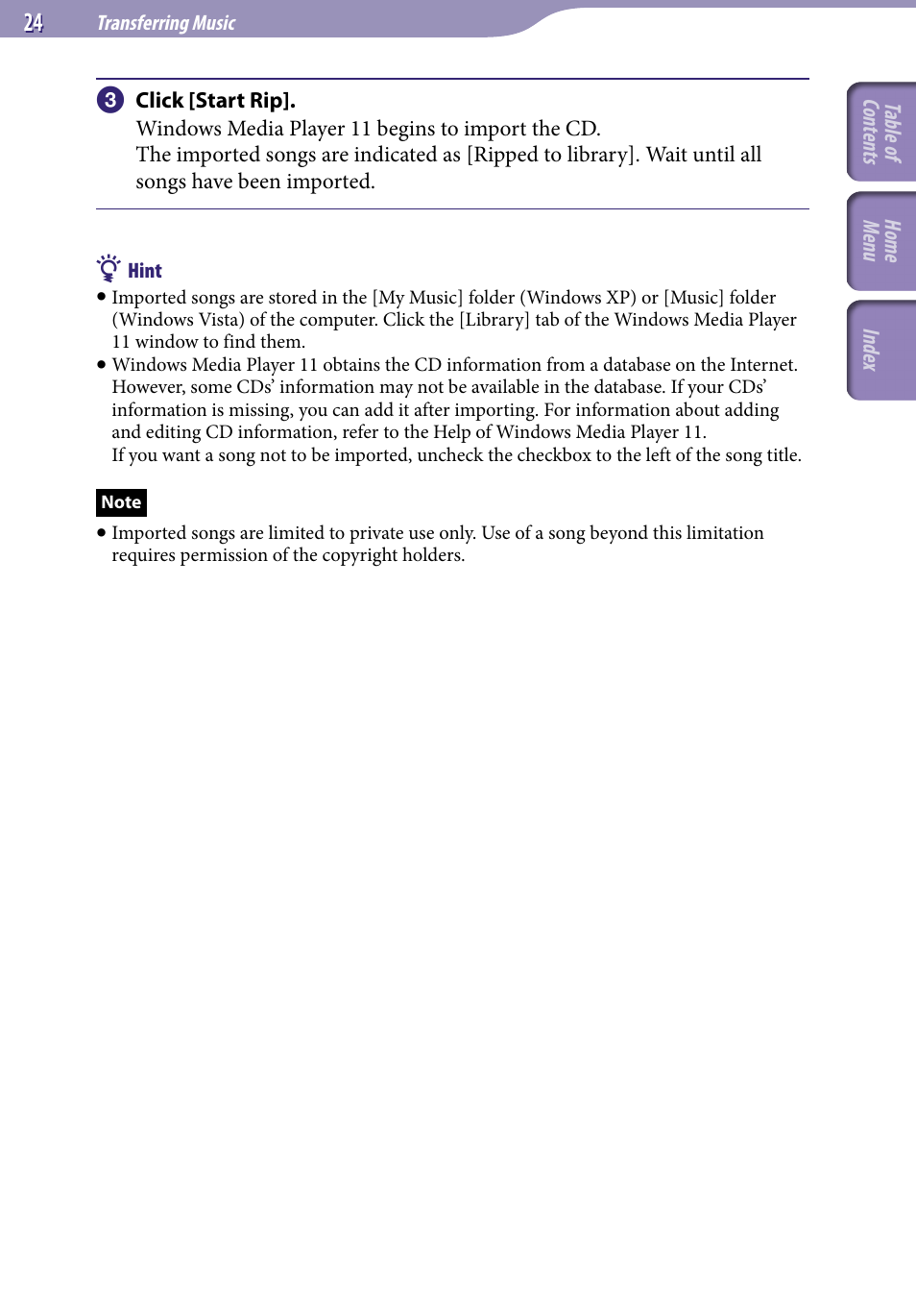 Sony NWZ-S544 User Manual | Page 24 / 134