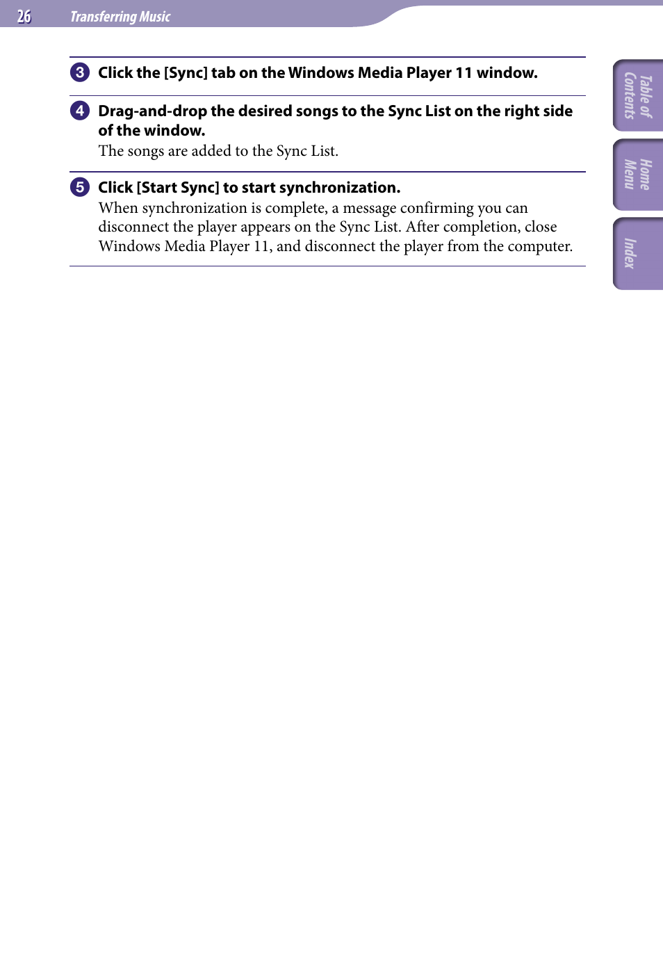 Sony NWZ-S544 User Manual | Page 26 / 134