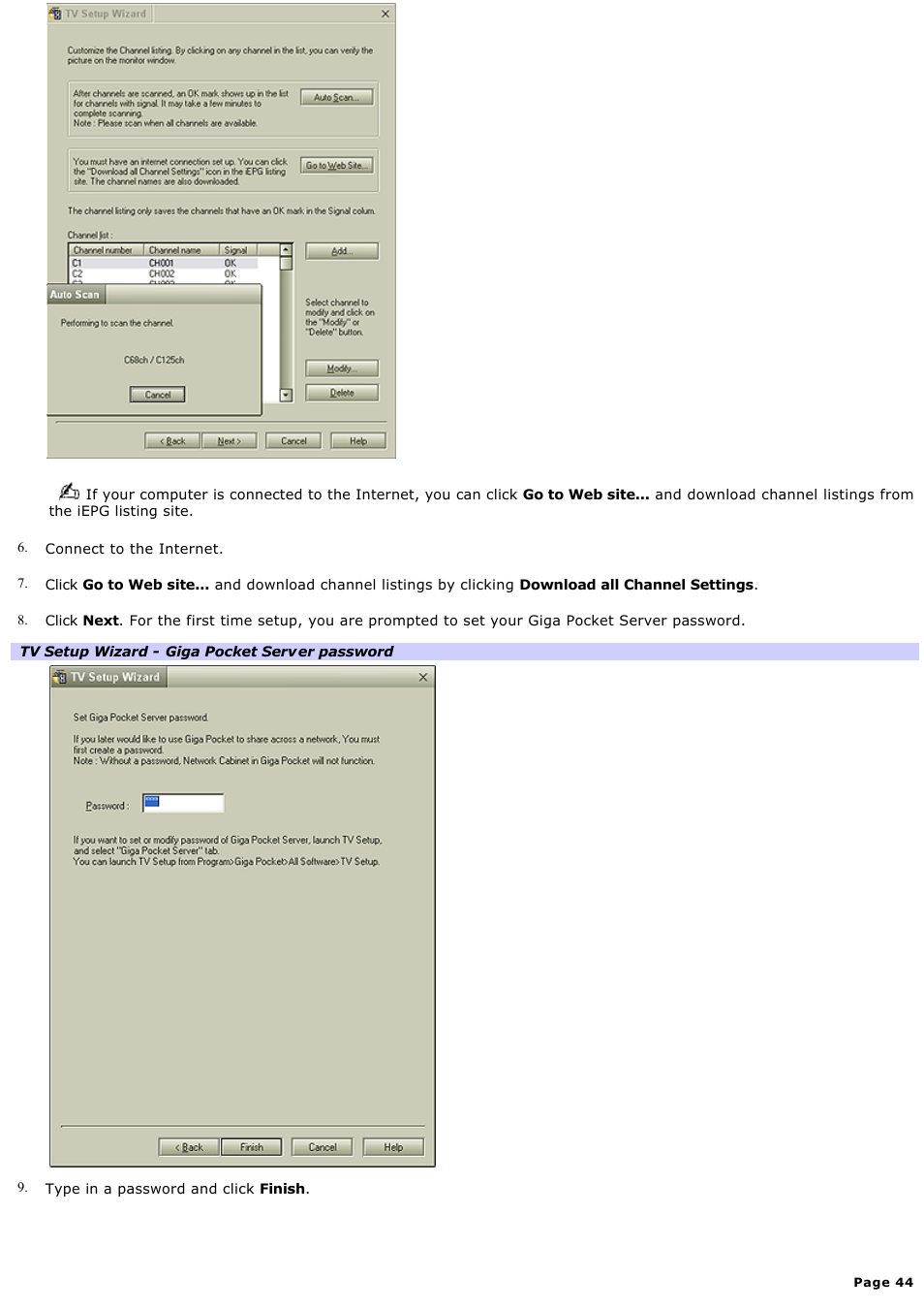 Sony PCV-RS600CG User Manual | Page 44 / 182