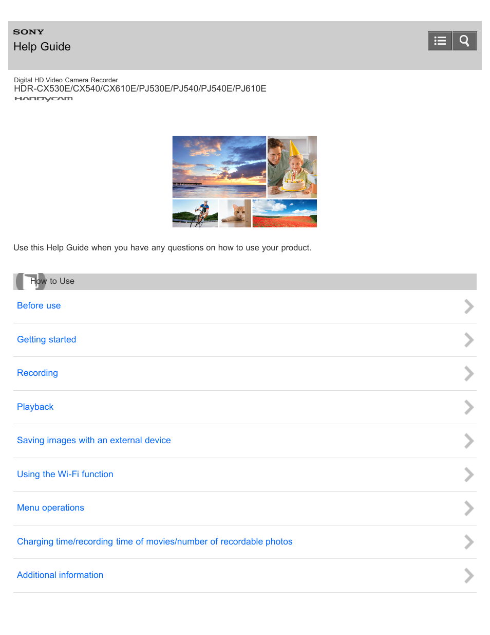 Sony HDR-PJ540 User Manual | 394 pages