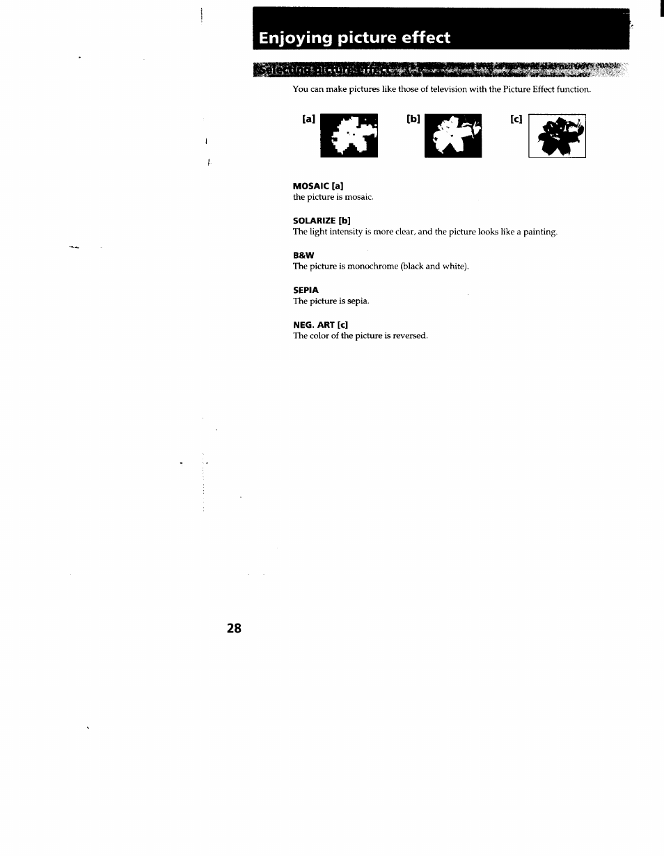 Enjoying picture effect | Sony CCD-TR916 User Manual | Page 28 / 71