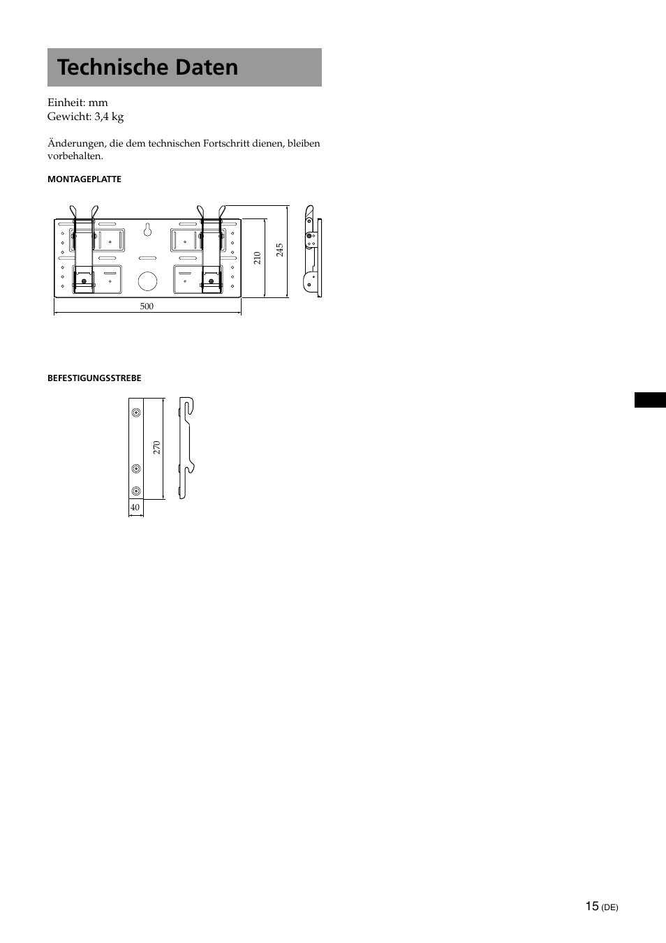 Technische daten | Sony KLV-32U100M User Manual | Page 63 / 100