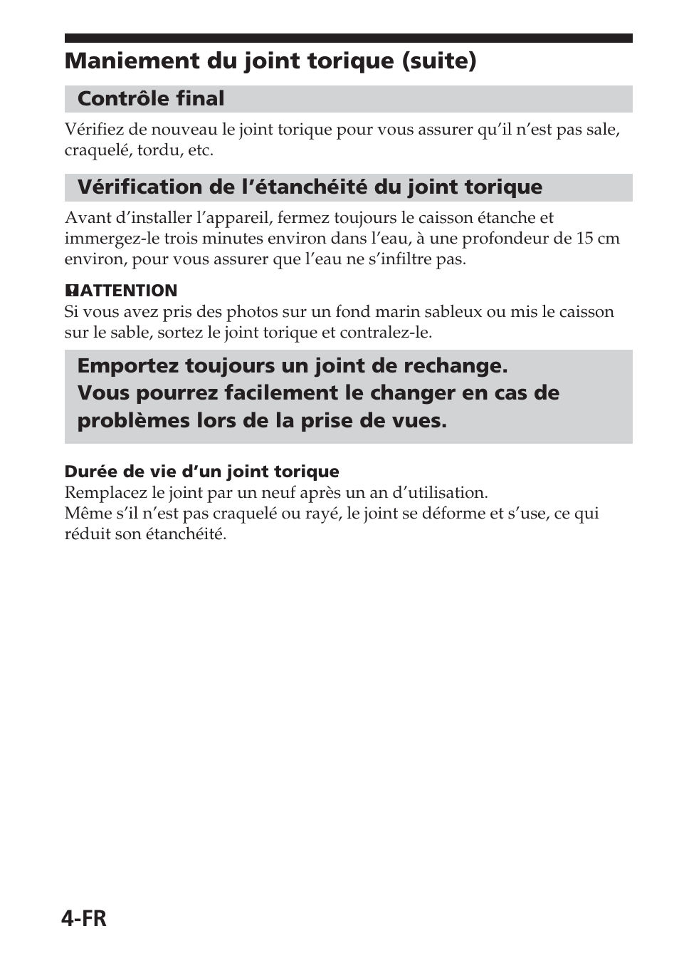Fr maniement du joint torique (suite) | Sony MPK-THB User Manual | Page 14 / 64
