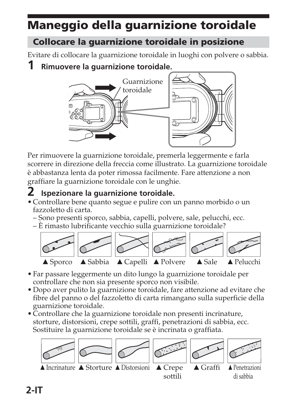 Maneggio della guarnizione toroidale | Sony MPK-THB User Manual | Page 20 / 64