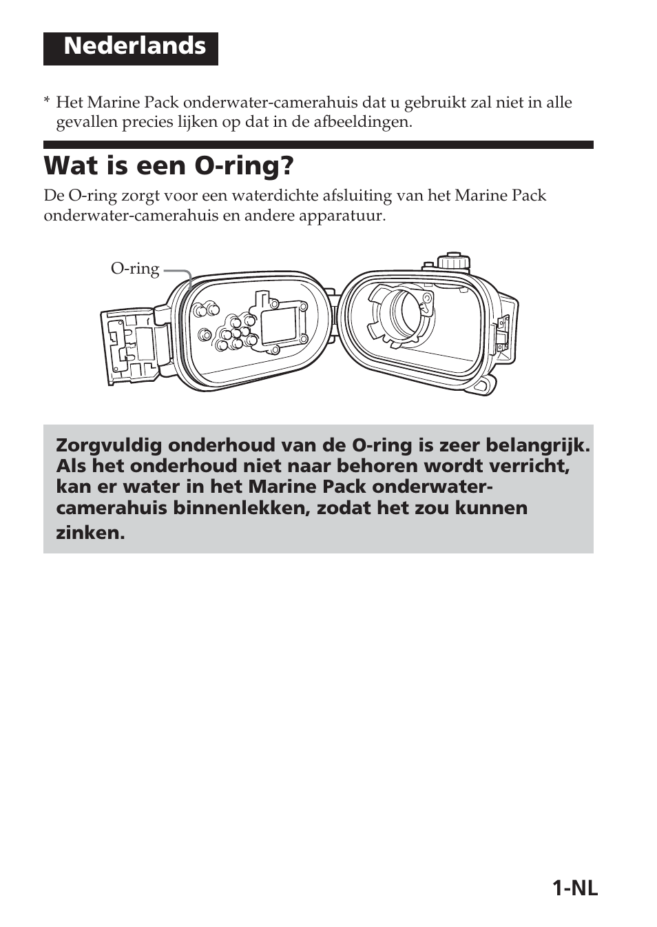 Wat is een o-ring, Nederlands | Sony MPK-THB User Manual | Page 23 / 64