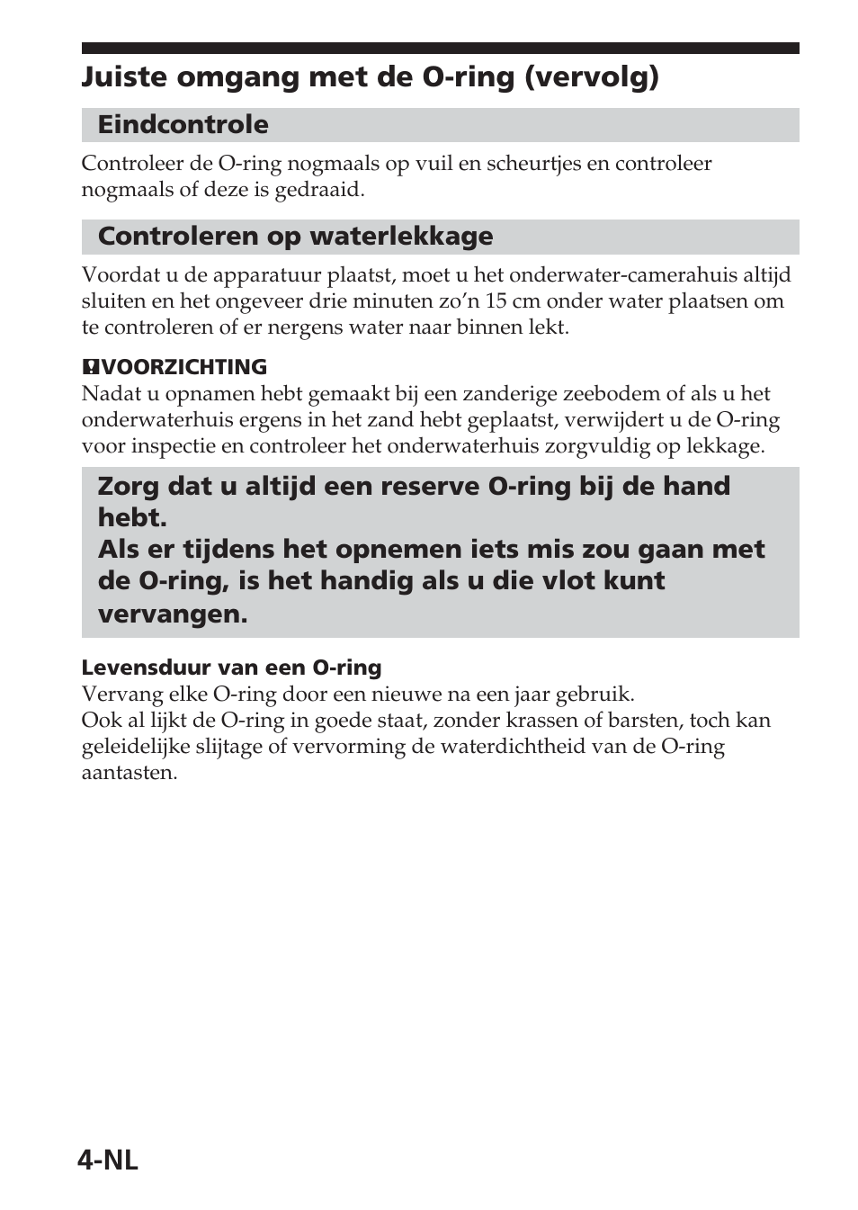 Nl juiste omgang met de o-ring (vervolg) | Sony MPK-THB User Manual | Page 26 / 64