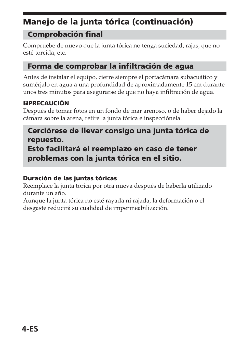 Es manejo de la junta tórica (continuación) | Sony MPK-THB User Manual | Page 30 / 64