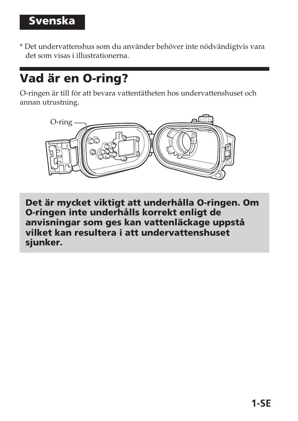 Vad är en o-ring, Svenska | Sony MPK-THB User Manual | Page 35 / 64