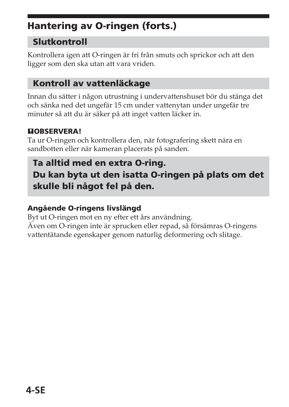 Se hantering av o-ringen (forts.) | Sony MPK-THB User Manual | Page 38 / 64