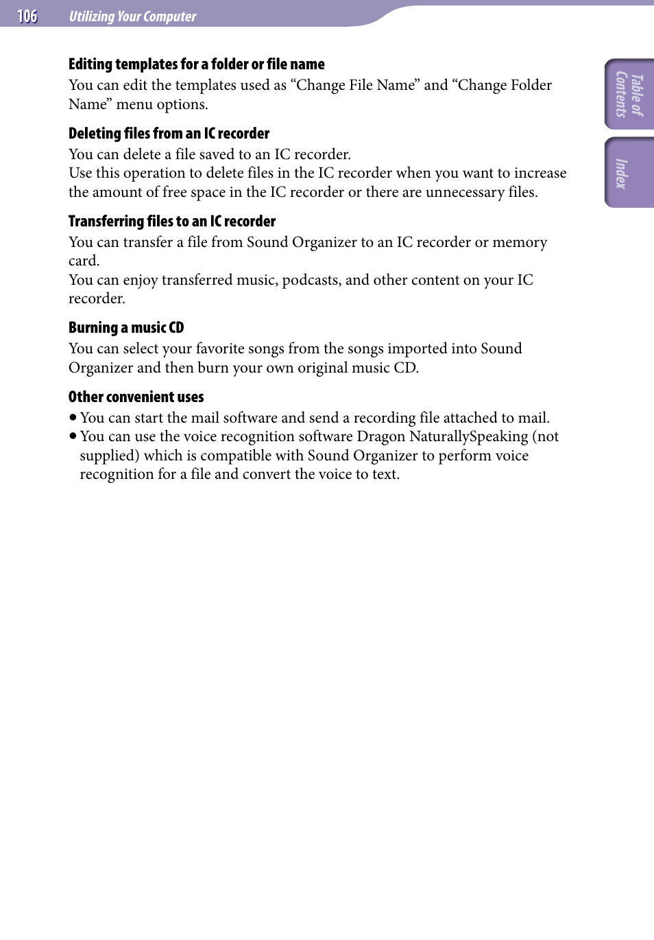 Sony ICD-UX523BLK User Manual | Page 106 / 140