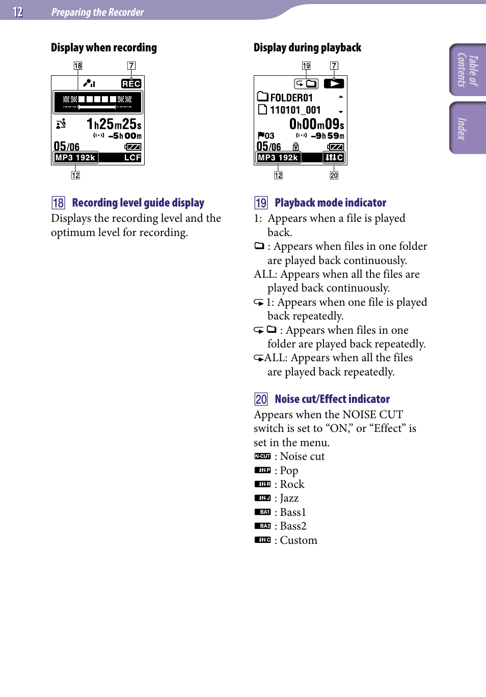Sony ICD-UX523BLK User Manual | Page 12 / 140
