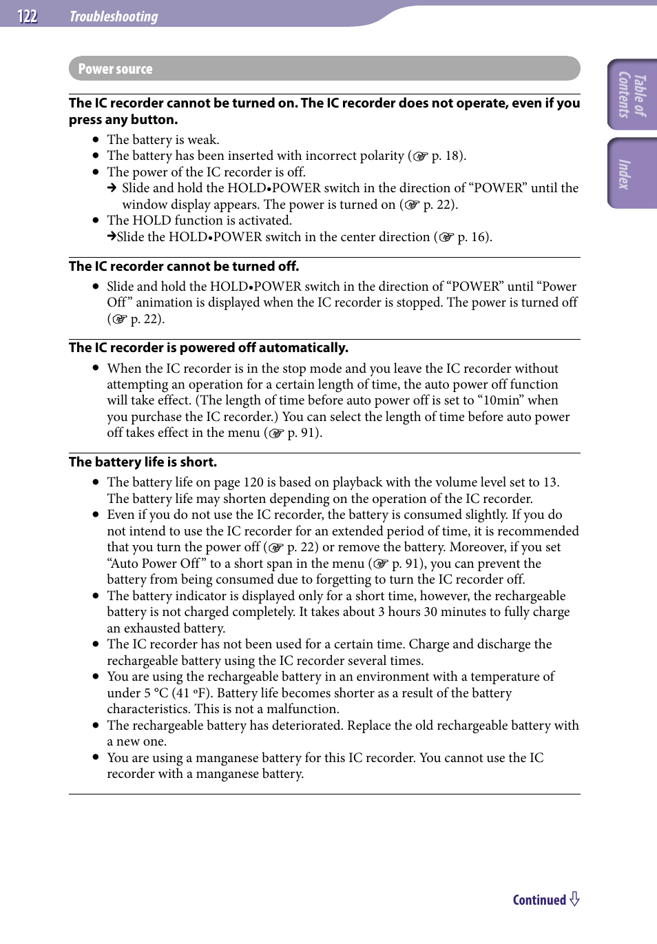 Sony ICD-UX523BLK User Manual | Page 122 / 140