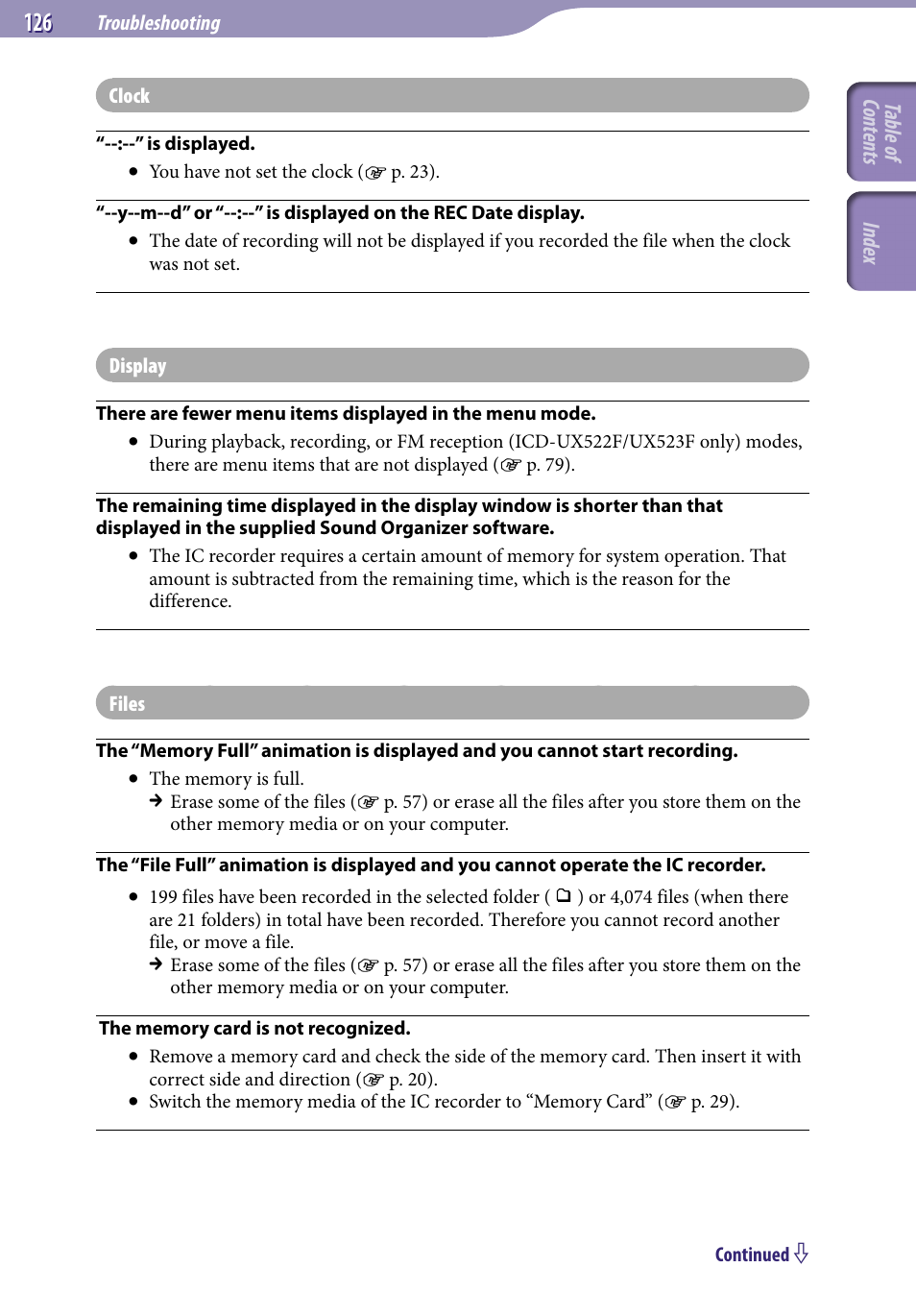 Sony ICD-UX523BLK User Manual | Page 126 / 140