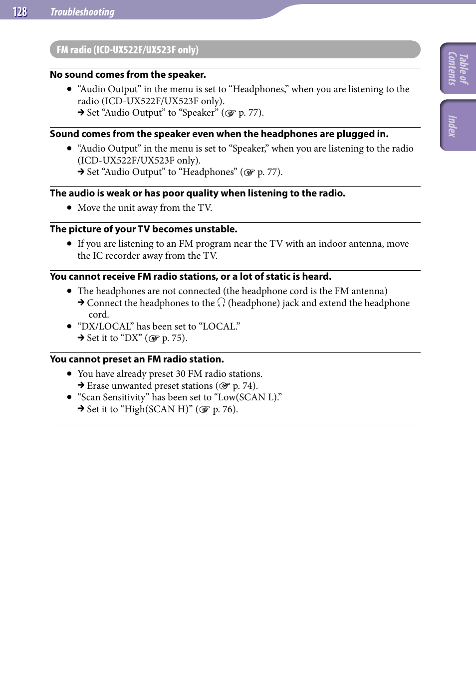Sony ICD-UX523BLK User Manual | Page 128 / 140