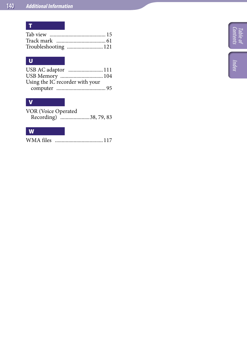 Sony ICD-UX523BLK User Manual | Page 140 / 140