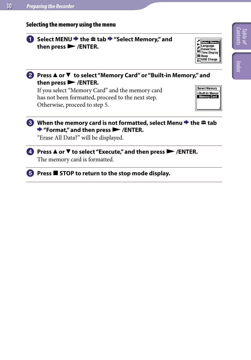 Sony ICD-UX523BLK User Manual | Page 30 / 140