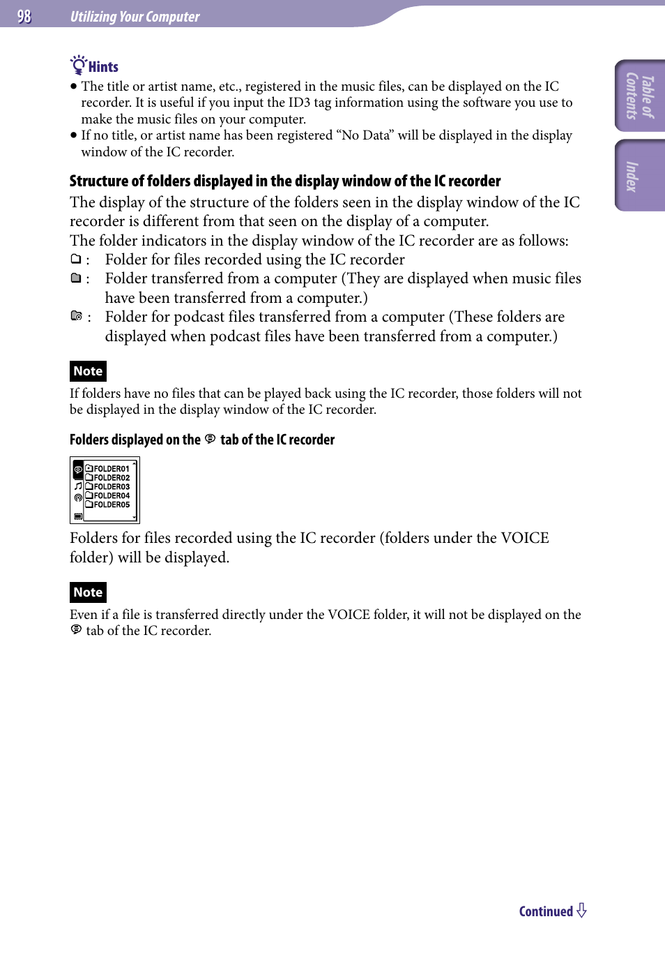 Sony ICD-UX523BLK User Manual | Page 98 / 140