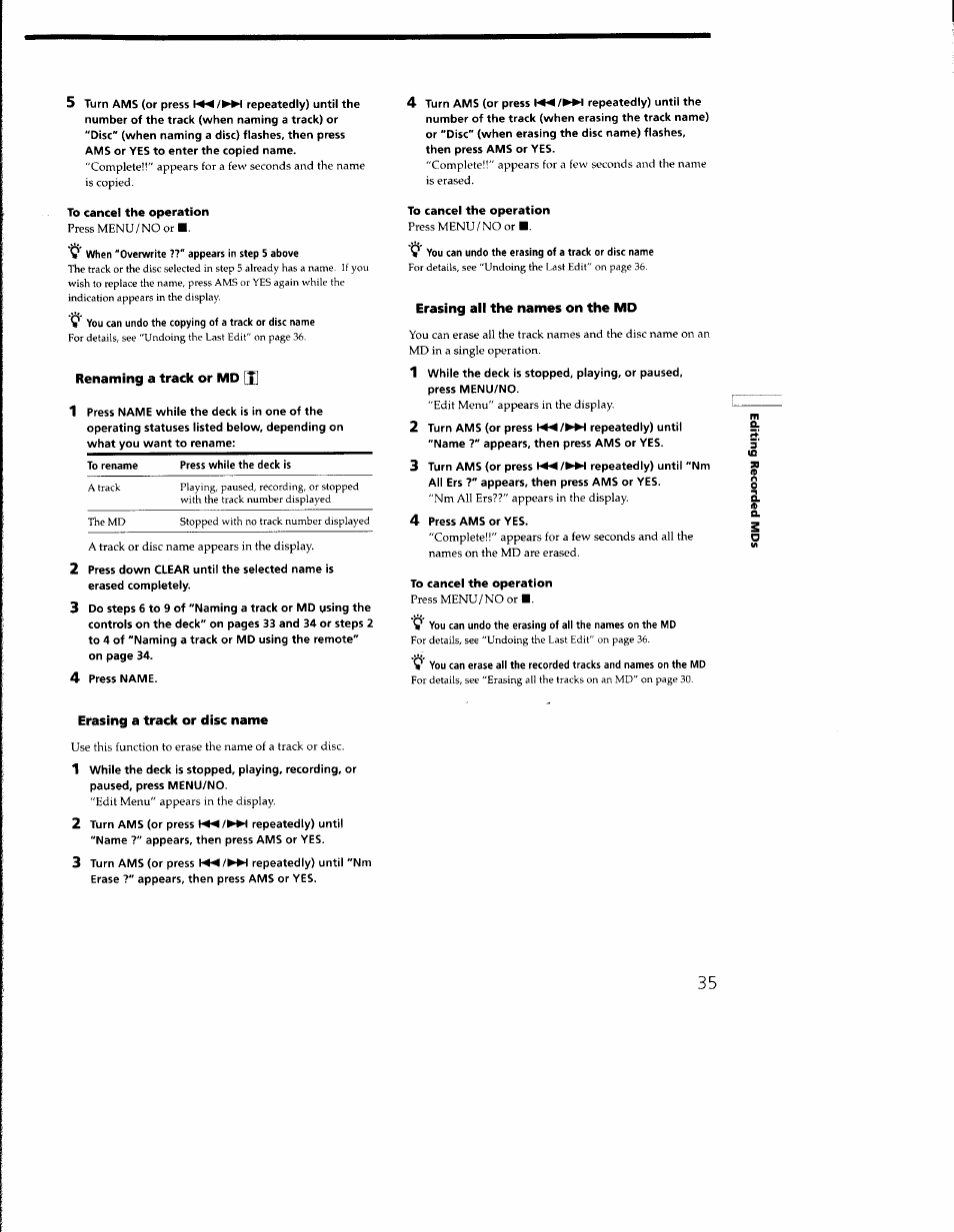 Sony MDS-M100 User Manual | Page 35 / 46