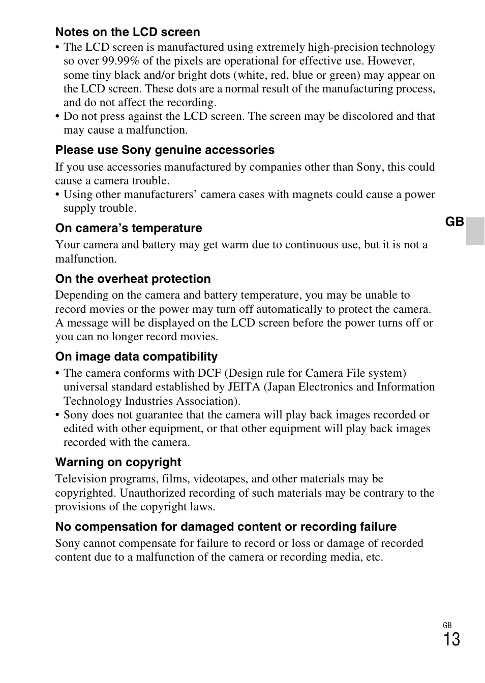 Sony DSC-TX5 User Manual | Page 13 / 64