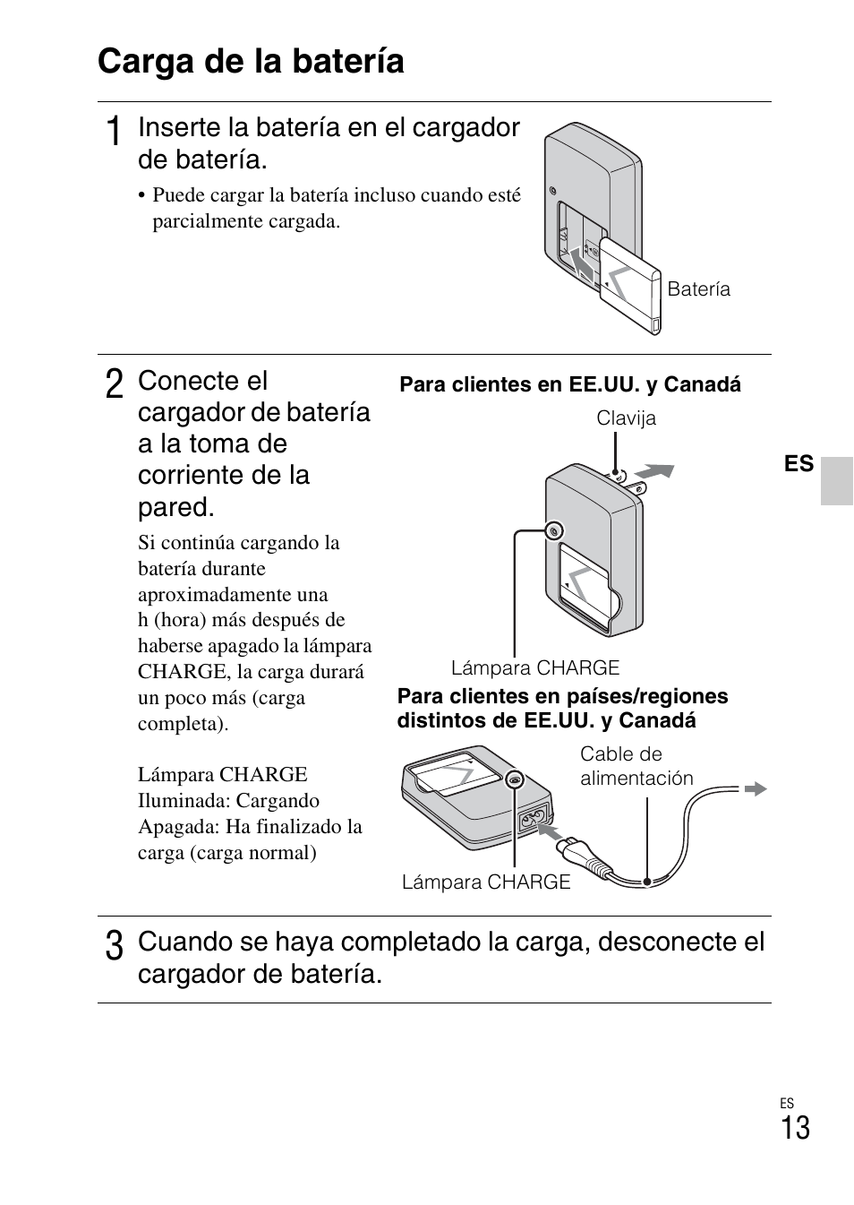 Carga de la batería | Sony DSC-TX5 User Manual | Page 45 / 64