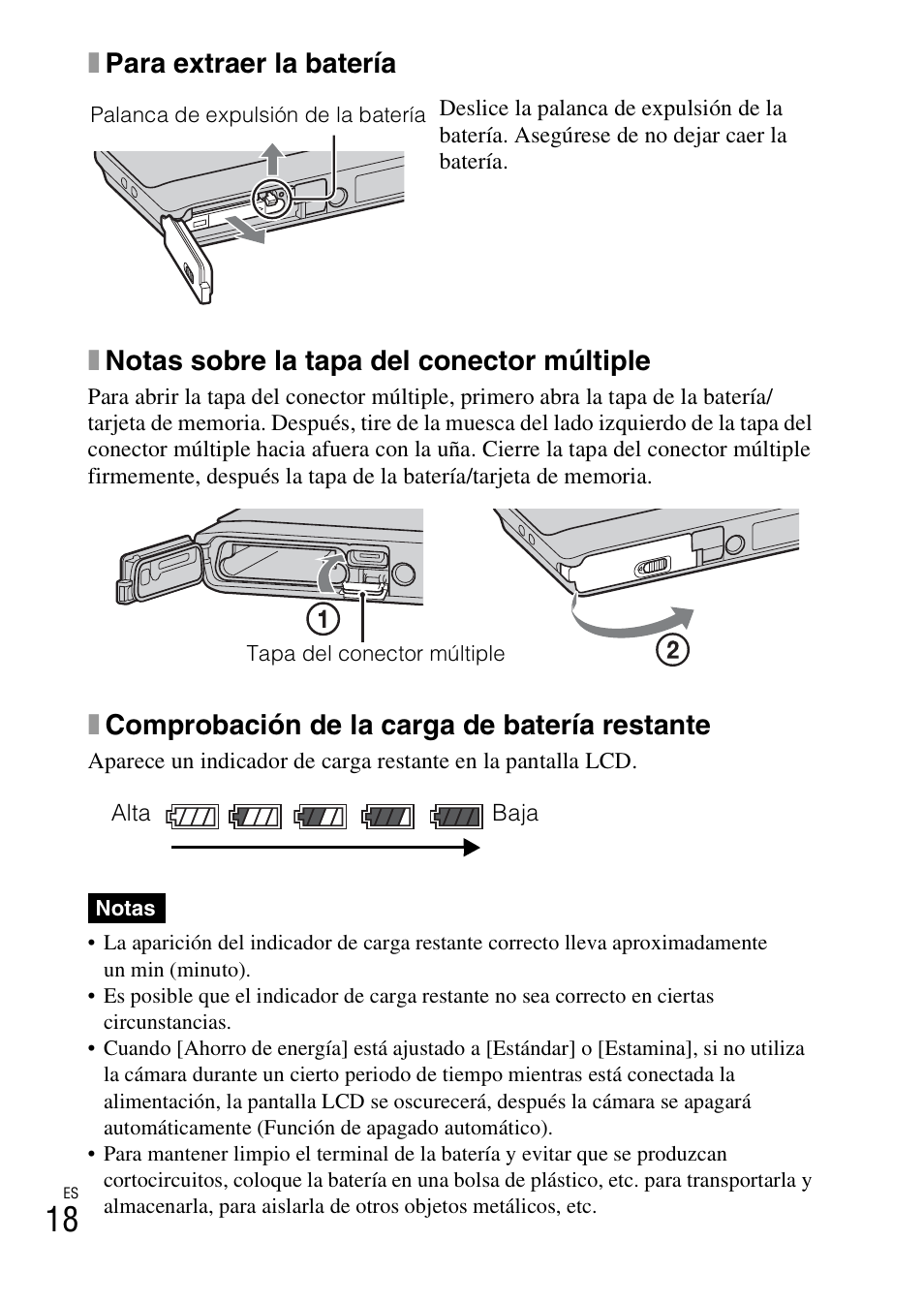 Xcomprobación de la carga de batería restante | Sony DSC-TX5 User Manual | Page 50 / 64