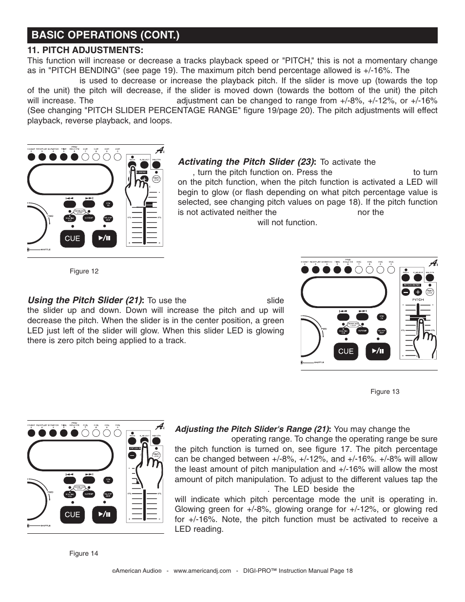 Basic operations (cont.) | American Audio DIGI-PRO User Manual | Page 18 / 32