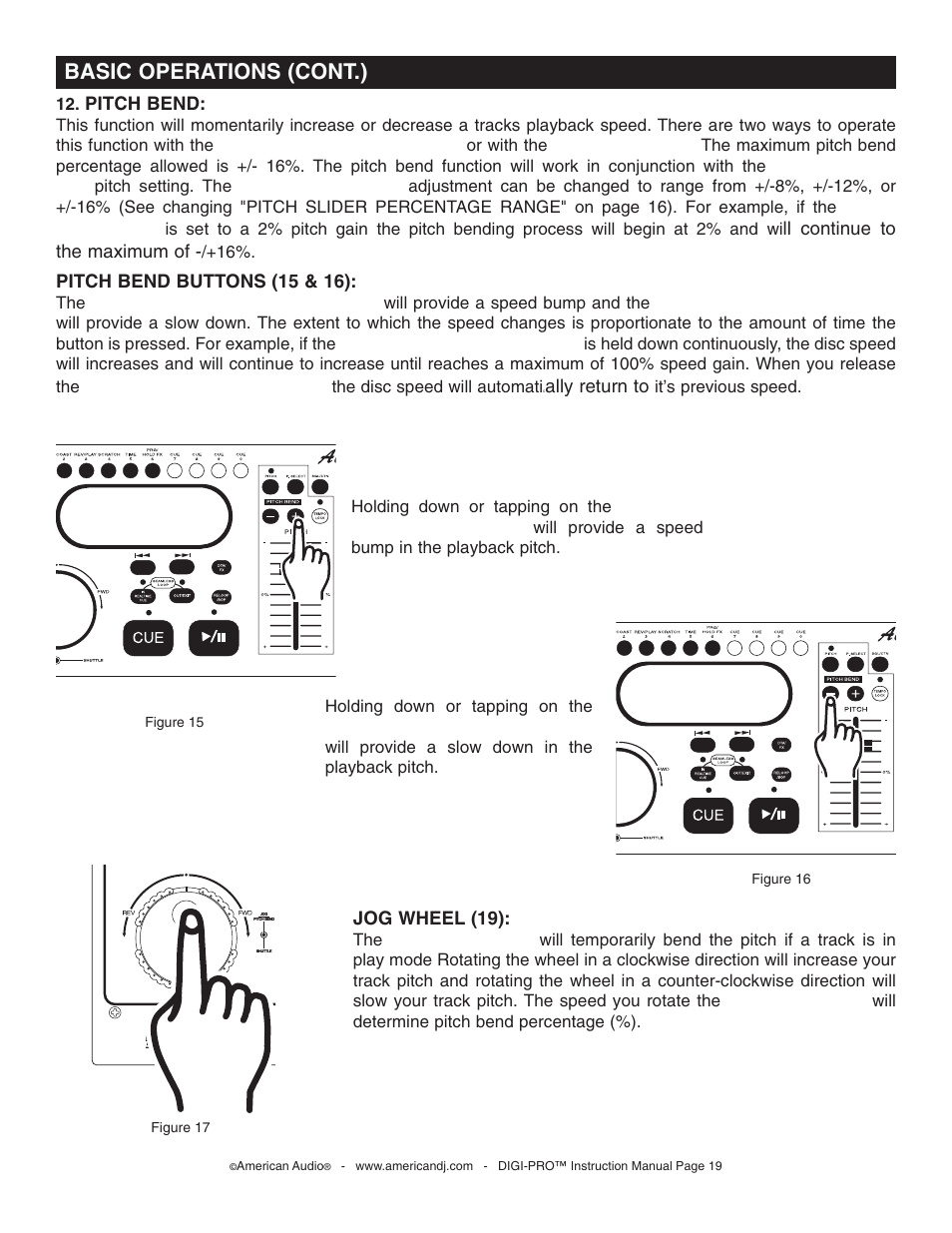 Basic operations (cont.) | American Audio DIGI-PRO User Manual | Page 19 / 32