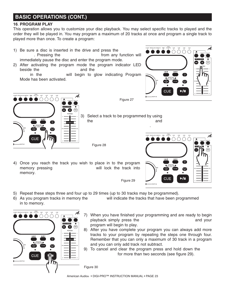 Basic operations (cont.) | American Audio DIGI-PRO User Manual | Page 23 / 32