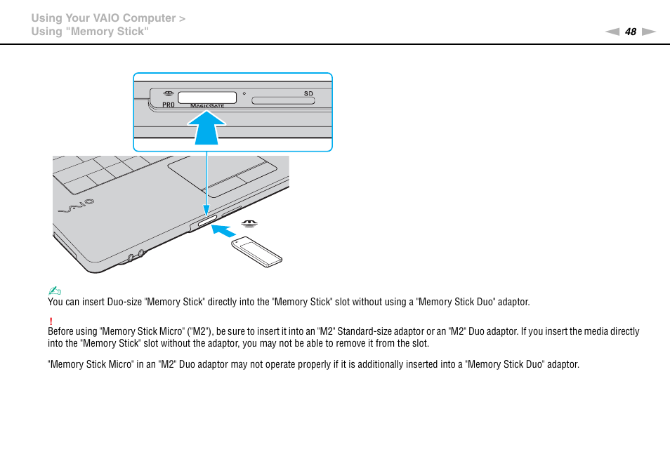 Sony VPCB1190X User Manual | Page 48 / 198