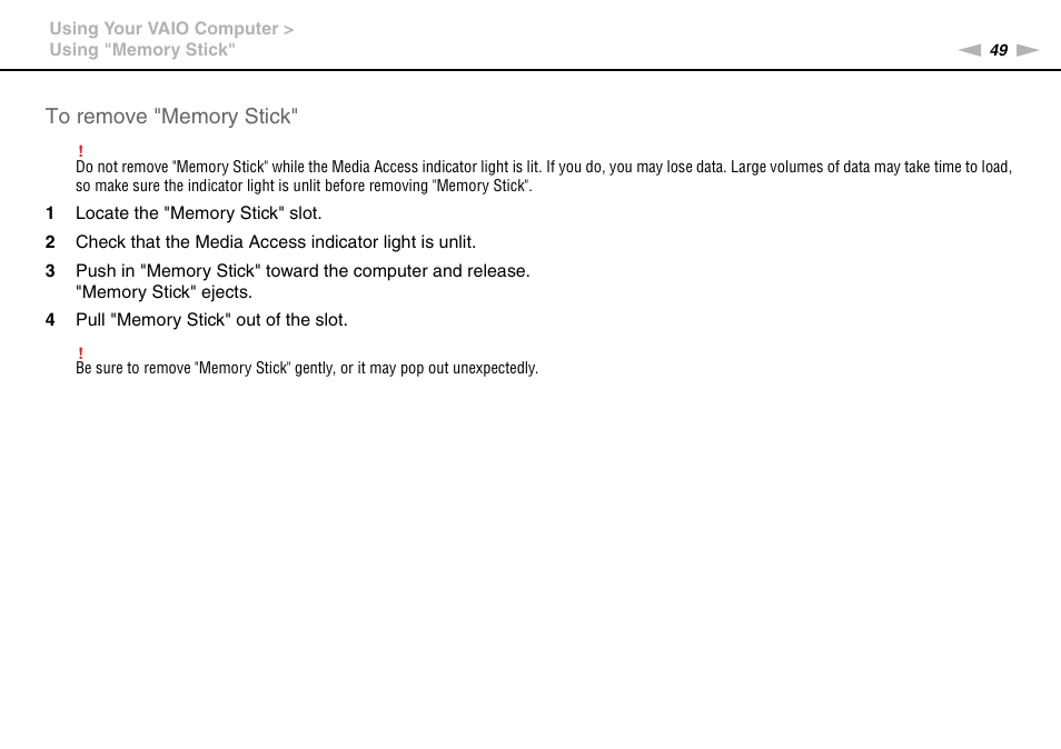 Sony VPCB1190X User Manual | Page 49 / 198