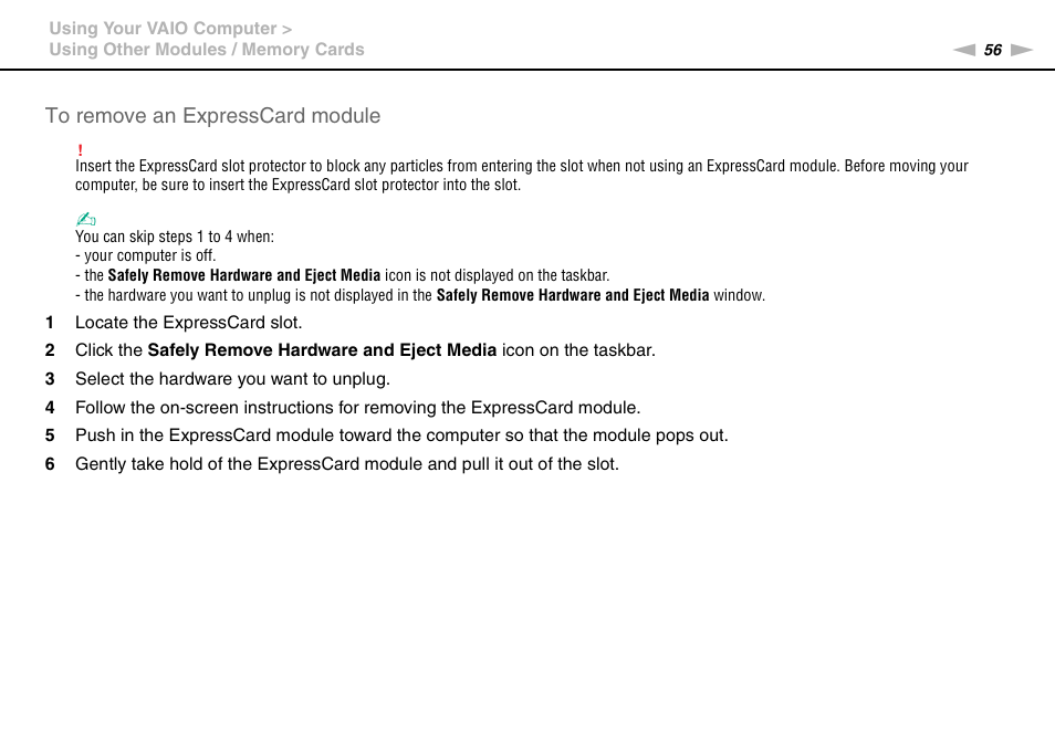 Sony VPCB1190X User Manual | Page 56 / 198