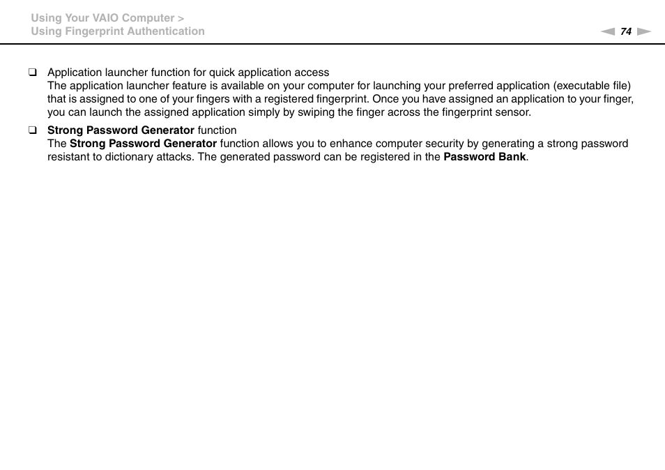 Sony VPCB1190X User Manual | Page 74 / 198