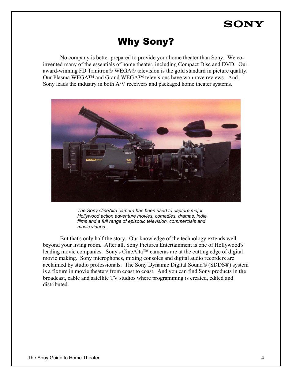 Why sony | Sony Home Theater User Manual | Page 4 / 51