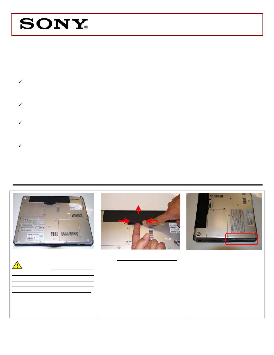 Sony VGN-CS Series Optical Disk Drive (Replacement Instructions) User Manual | 2 pages